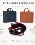 Slim Leather Laptop Bag for 13-inch Laptops, features and dimensions