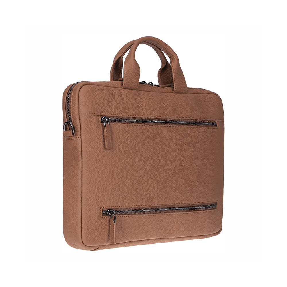 Slim Leather Laptop Bag for 13-inch Laptops, Tan, side