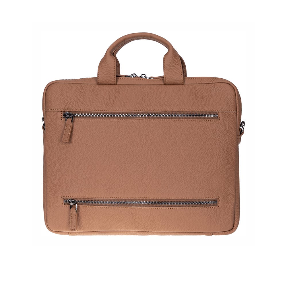 Slim Leather Laptop Bag for 13-inch Laptops, Tan, back