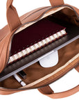 Slim Leather Laptop Bag for 13-inch Laptops, Tan, inside
