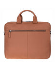 Slim Leather Laptop Bag for 13-inch Laptops, Tan, front