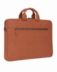 Slim Leather Laptop Bag for 13-inch Laptops, Tan, front view