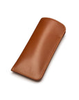 Small leather glasses case, soft tan, front