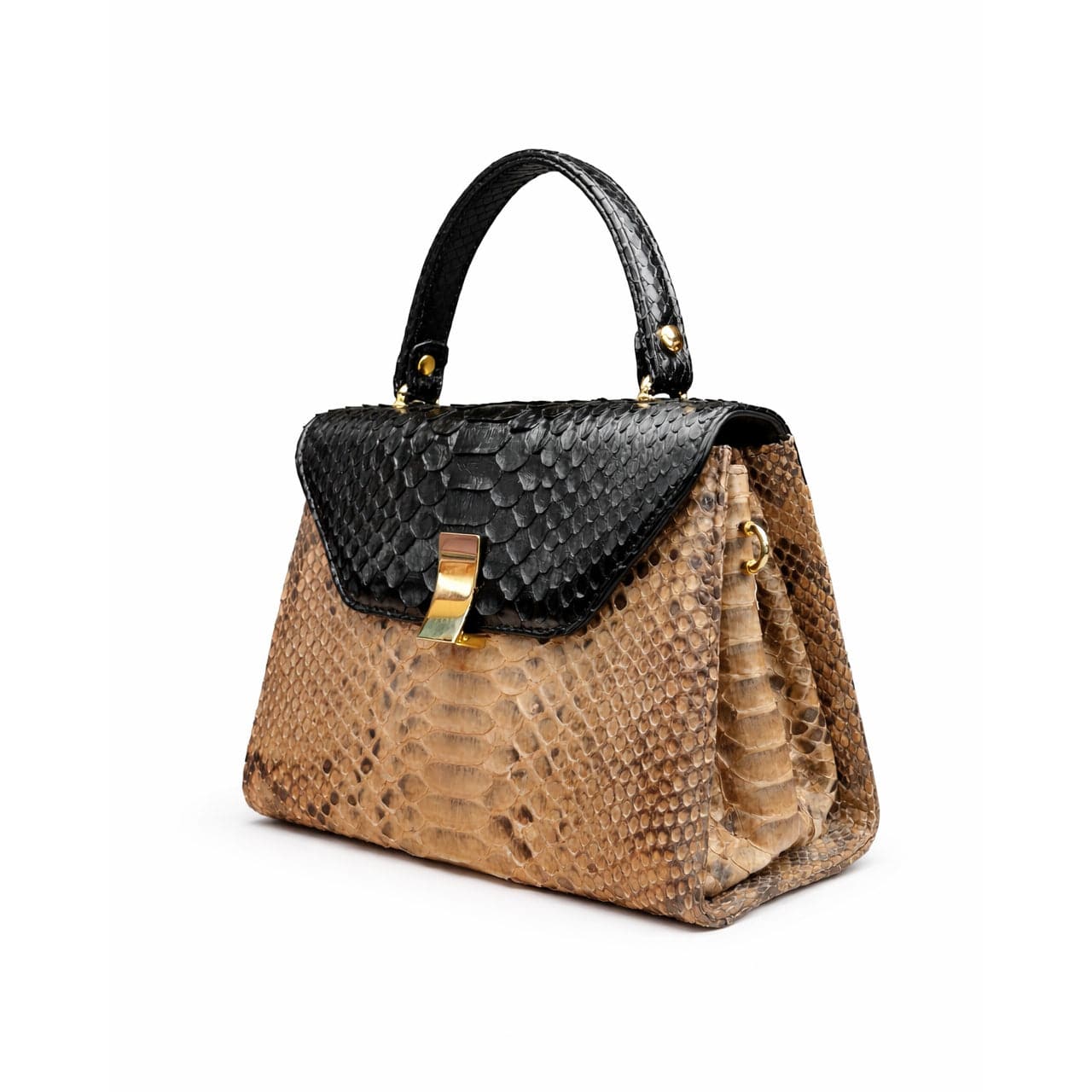 Python Sabrina bag, tan with black, side