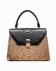 Python Sabrina bag, tan with black, front