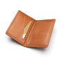 Woven leather card holder, tan, inside