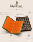 Woven leather credit card holder, features and dimensions