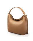 Carol Ann Slouchy Leather Shoulder Bag, taupe, side