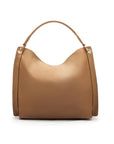 Carol Ann Slouchy Leather Shoulder Bag, taupe, back