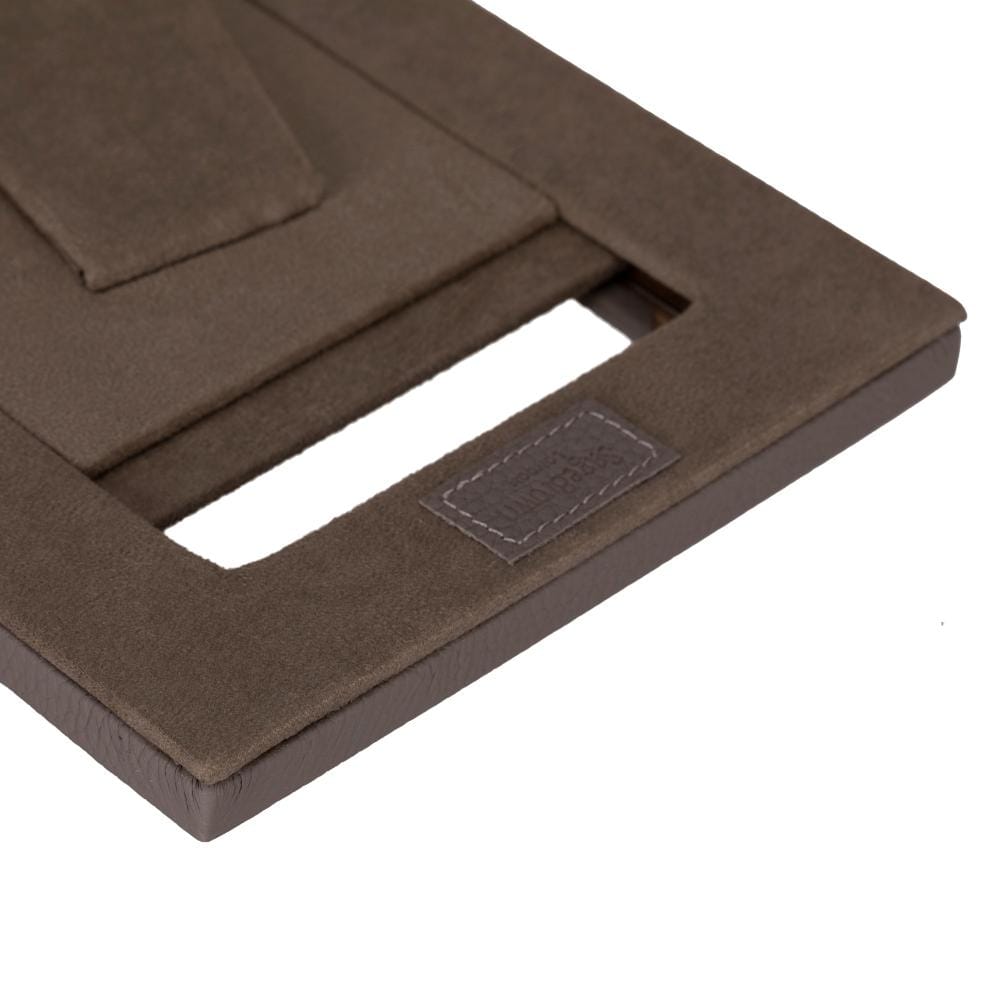Luxury Leather Photo Frame, taupe, back