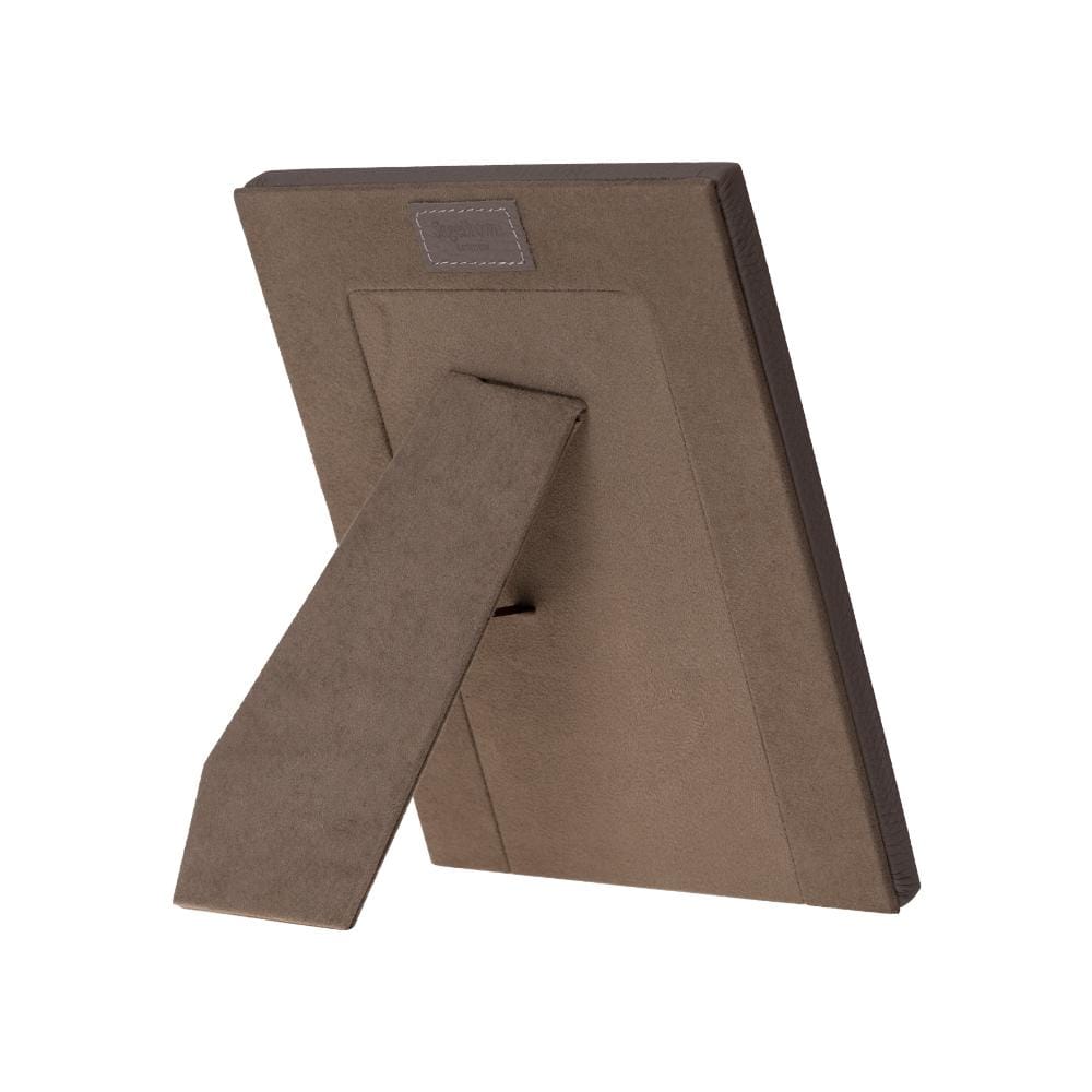 Luxury Leather Photo Frame, taupe, portrait back