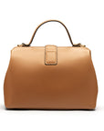 Mini leather Gladstone bag, taupe, back