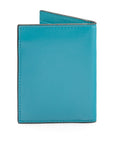 RFID Credit Card Wallet in turquoise leather, back