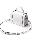 Mini music bag, white croc, with detachable strap