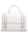 Mini music bag, white croc, front view