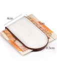 Leather Magnetic Money Clip, white, dimensions