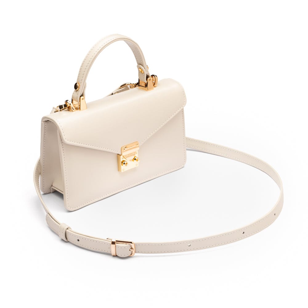 Maya top handle bag, white, side