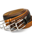 Woven leather belt for men, colours available