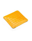 Small leather valet tray, yellow croc, flat base