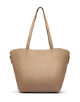 Leather tote bag, taupe, front view