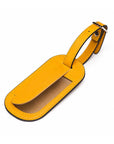 Leather luggage label, yellow