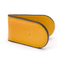 Leather Magnetic Money Clip, yellow, front