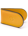 Leather Magnetic Money Clip, yellow, front