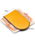 Leather Magnetic Money Clip, yellow, dimensions