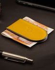 Leather Magnetic Money Clip, yellow, lifestyle