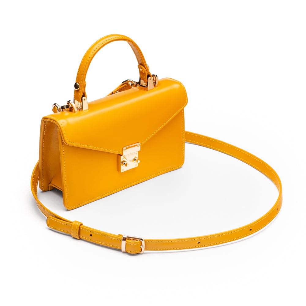 Maya top handle bag, yellow, side