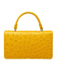 Real ostrich Maya bag, yellow ostrich, back