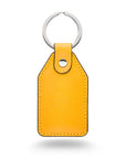 Rectangular leather key fob, yellow, front