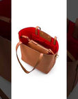 Emma 2 in 1 Leather Tote Bag - Tan