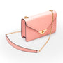 Small leather envelope chain bag, pink, side view