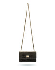 Mini chain bag, black croc, chain strap