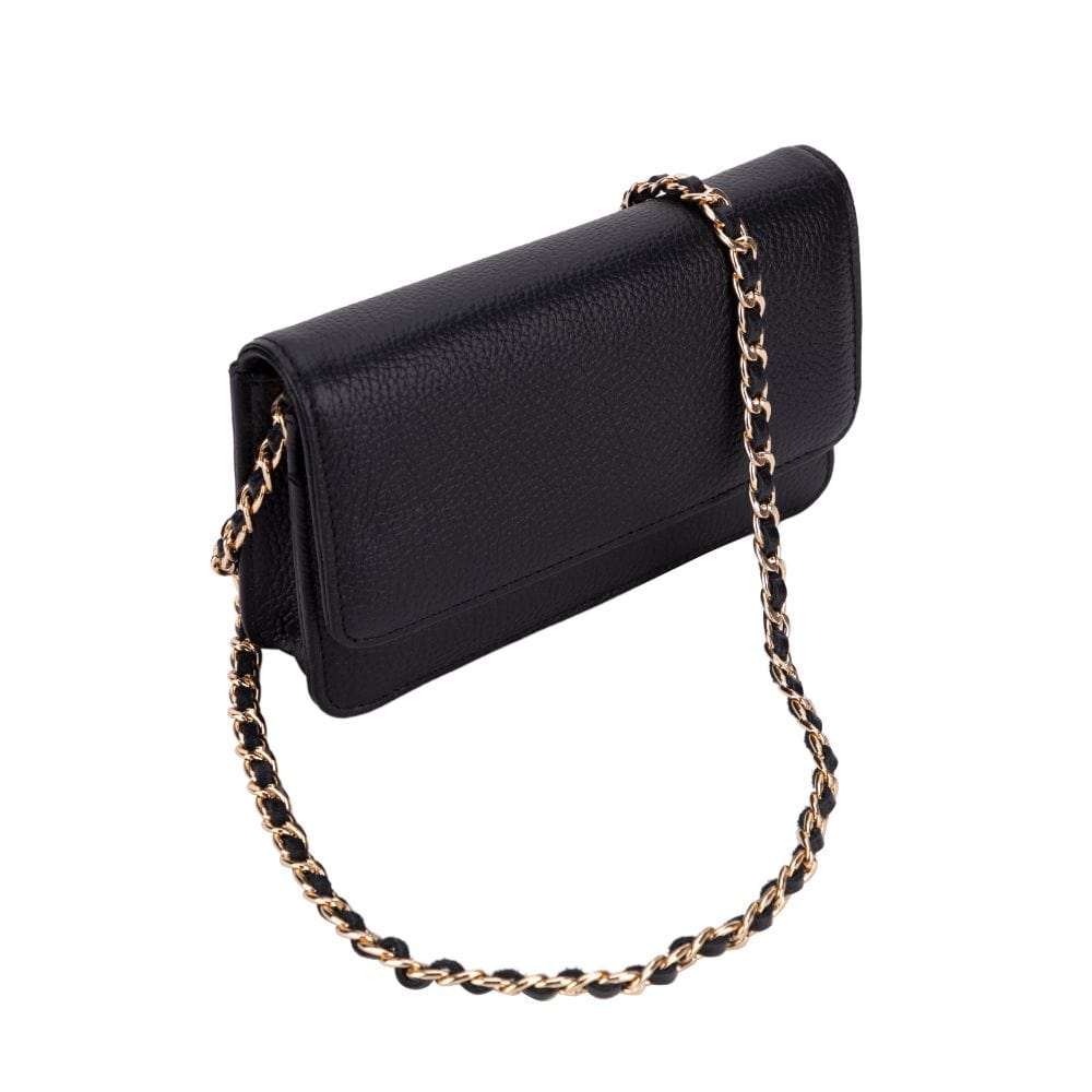 Leather Mini Chain Bag, Black | Shoulder Bags | SageBrown