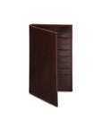 Slim tall leather suit wallet, bridle brown, front