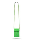 Leather phone bag, emerald, with long strap