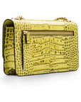 Mini chain bag, lime croc, back view