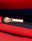 Small leather chain bag, red, close up