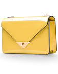 Small leather envelope chain bag, yellow patent