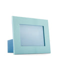 Leather photo frame, baby blue, 6x4", landscape