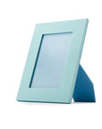 Leather photo frame, baby blue, 6x4", front