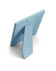 Leather photo frame, baby blue 8x6", back