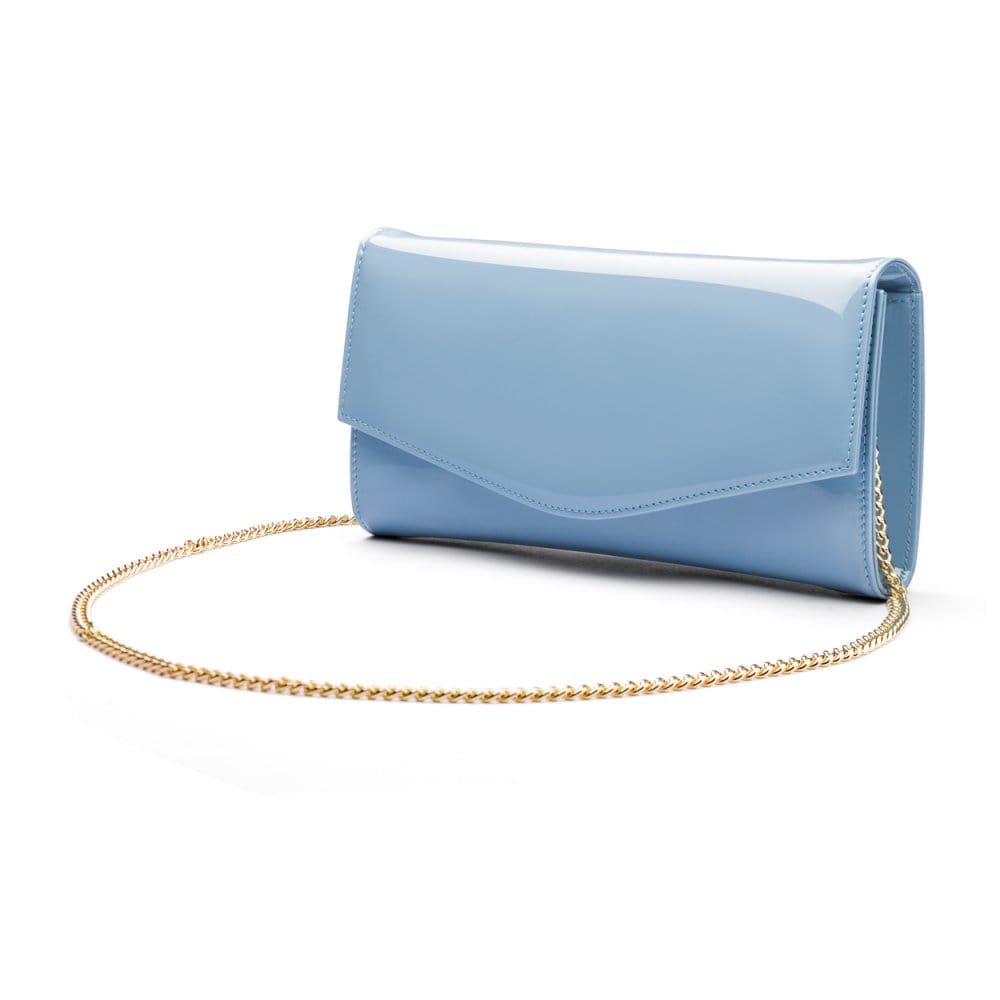 Patent Leather Lily Clutch Bag Baby Blue