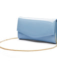 Baby Blue Patent Leather Lily Clutch Bag