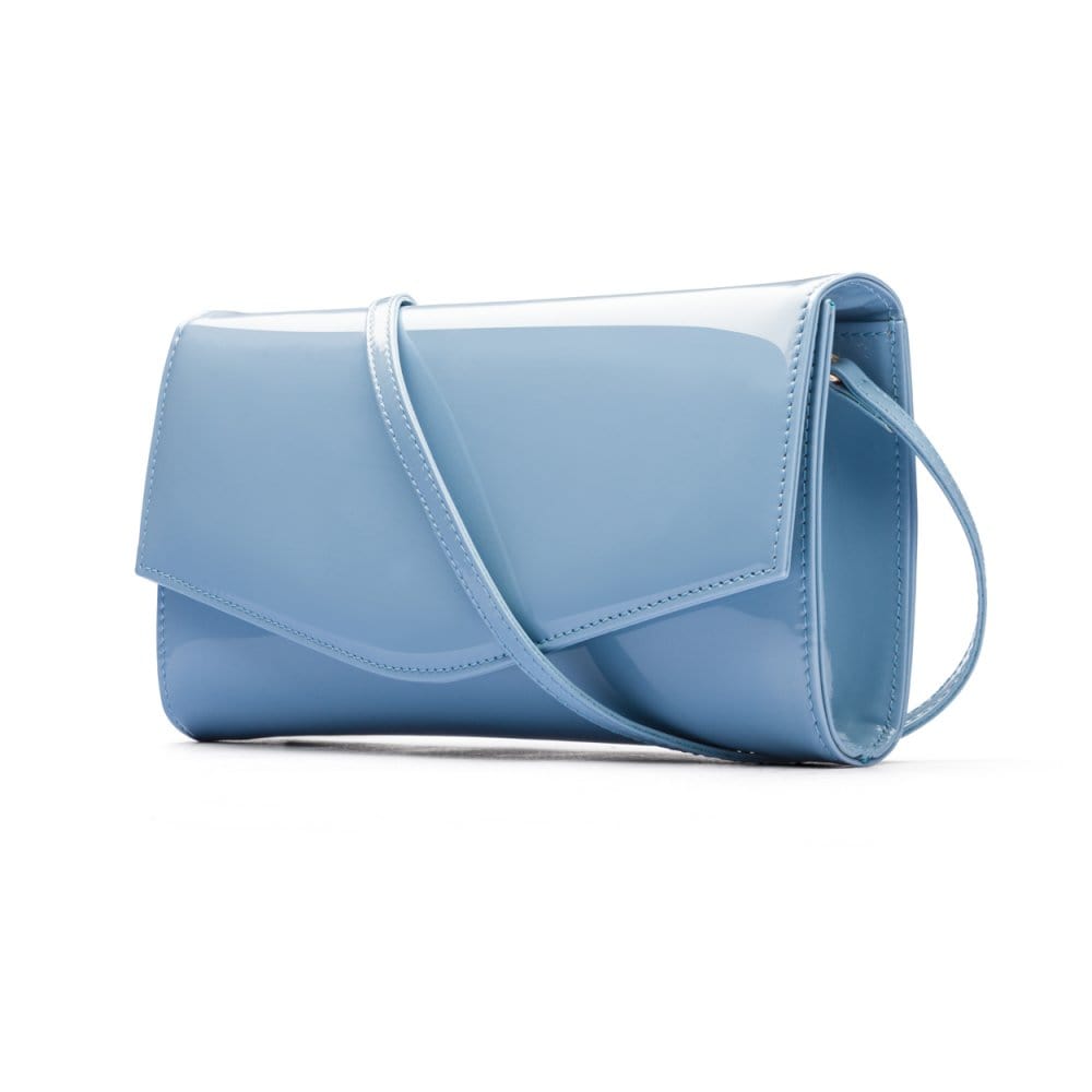 Baby Blue Patent Leather Lily Clutch Bag