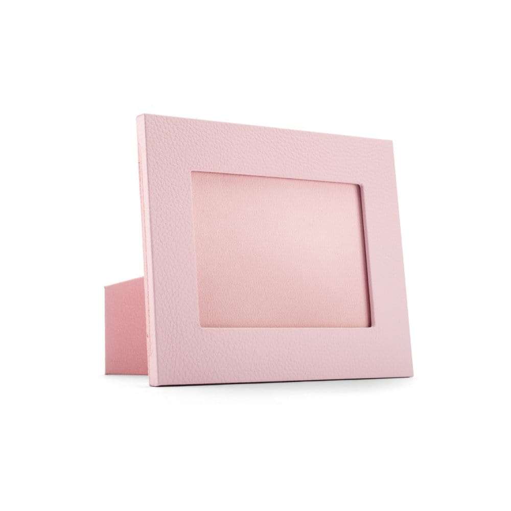 Leather photo frame, baby pink, 6x4", landscape