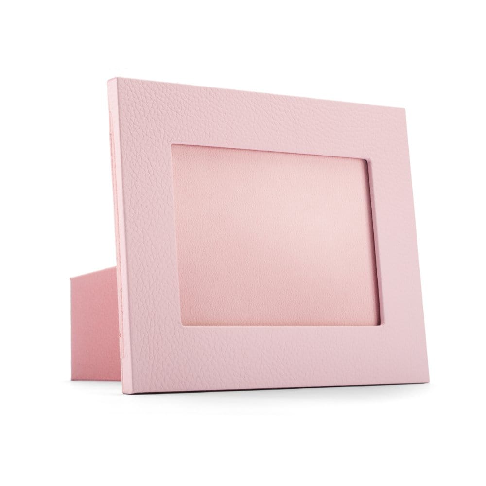 Leather photo frame, baby pink, 8x6", landscape