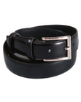 Men's leather skinny belt, black